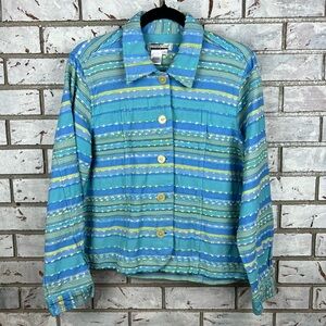 Coldwater Creek | Blue and Green Embroidered Jacket